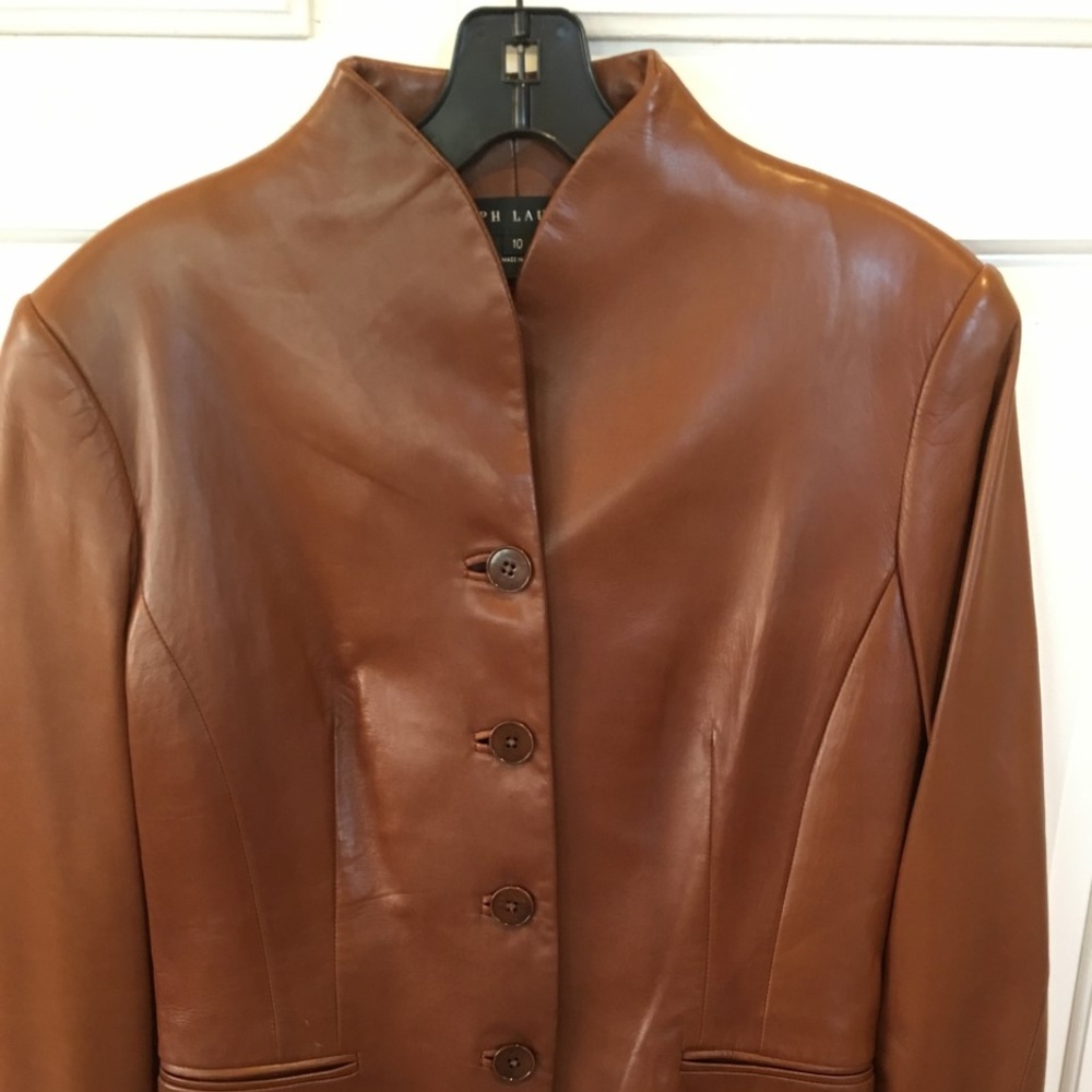 Brown Ralph Lauren Black Label Leather Jacket